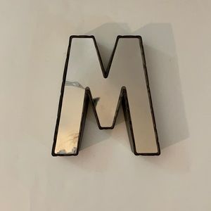 Silvers, Rustic, Mirrored “M” letter Wall Decor